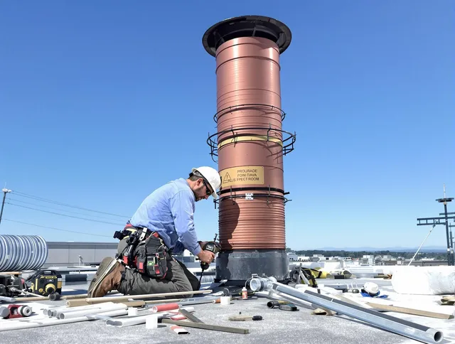 Installed chimney liner by Sharon Chimney Sweep in Sharon, MA