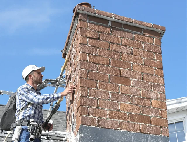 Brickwork for a chimney rebuild by Sharon Chimney Sweep in Sharon, MA