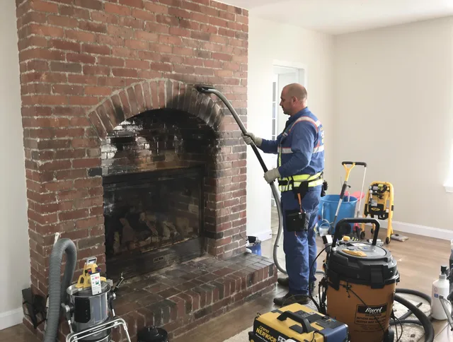 Sharon Chimney Sweep expert performing detailed chimney sweep in Sharon, MA