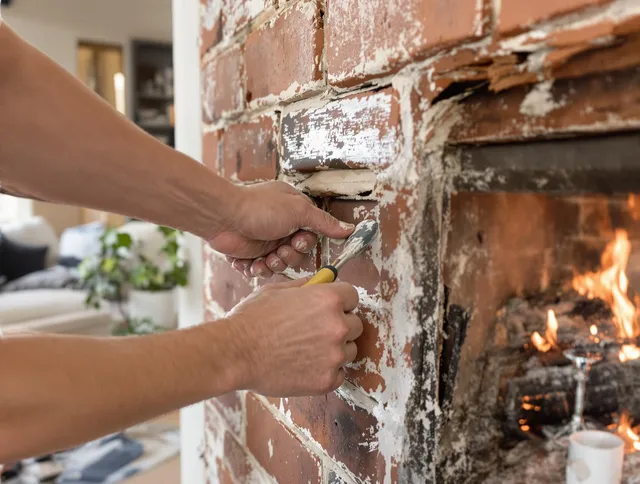 Routine fireplace repair by Sharon Chimney Sweep in Sharon, MA
